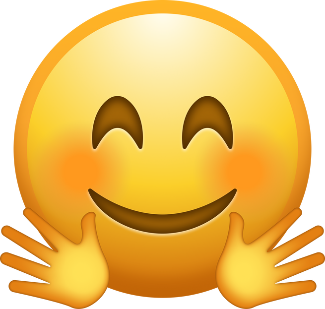 Smiling Face With Open Hands Emoji, Emoticon Illustration, Hugging Emoji