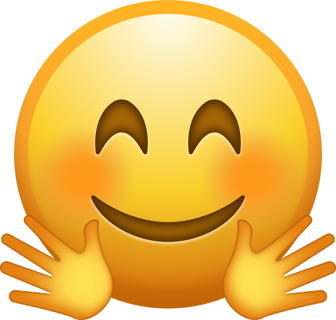 Smiling Face With Open Hands Emoji, Emoticon Illustration, Hugging Emoji